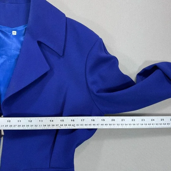 Thierry Mugler Jacket Women's Sz‎ 44 Royal Blue Blazer Wool Made in Italy - Picture 5 of 14